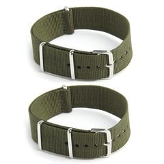 2x kellohihna Military Nylon Canvas Divers G10 Miesten Väri: Vihreä Leveys: 18mm hinta ja tiedot | Älykellojen ja aktiivisuusrannekkeiden lisätarvikkeet | hobbyhall.fi