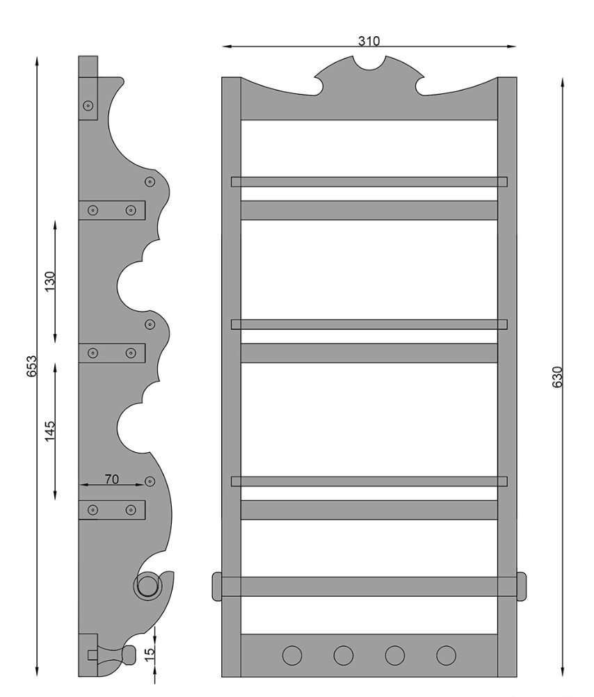 Massiivipuinen keittiön hylly Betony 7x31x63 cm hinta ja tiedot | Keittiökalusteiden lisätarvikkeet | hobbyhall.fi