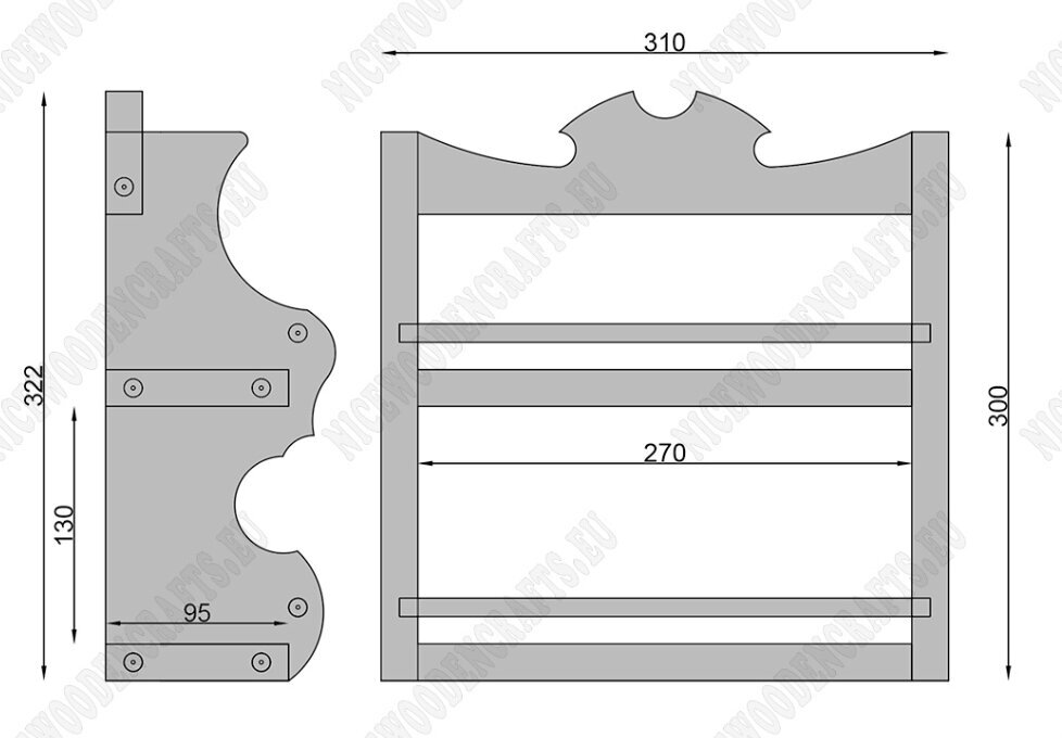 Massiivipuinen keittiön hylly Harebell - 10x31x30 cm hinta ja tiedot | Keittiökalusteiden lisätarvikkeet | hobbyhall.fi