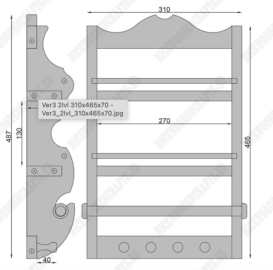 Keittiön hylly Bellwort – 7x31x46,5 cm hinta ja tiedot | Keittiökalusteiden lisätarvikkeet | hobbyhall.fi