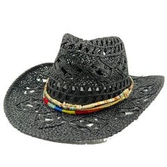 järvensininen Cowboy-hattu muoti ontto kesämatkailu rantahattu miehille ja naisille yksivärinen western Cowboy-hattu chapeau homme hinta ja tiedot | Miesten hatut, huivit ja käsineet | hobbyhall.fi