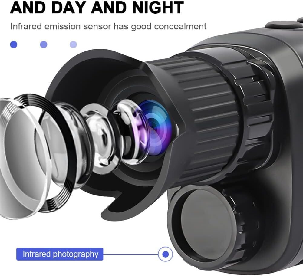 Pimeänäkölasit, R7 Digital Night Vision Device 1080P Full HD Outdoor Infrapunamonokulaari lintujen tarkkailuun, metsästykseen, retkeilyyn, matkustamiseen hinta ja tiedot | Kiikarit | hobbyhall.fi