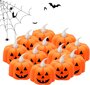 12 Pack Pumpkin Tea Light kynttilät Halloween Flameless]LED Tea Lights hinta ja tiedot | Juhlakoristeet | hobbyhall.fi