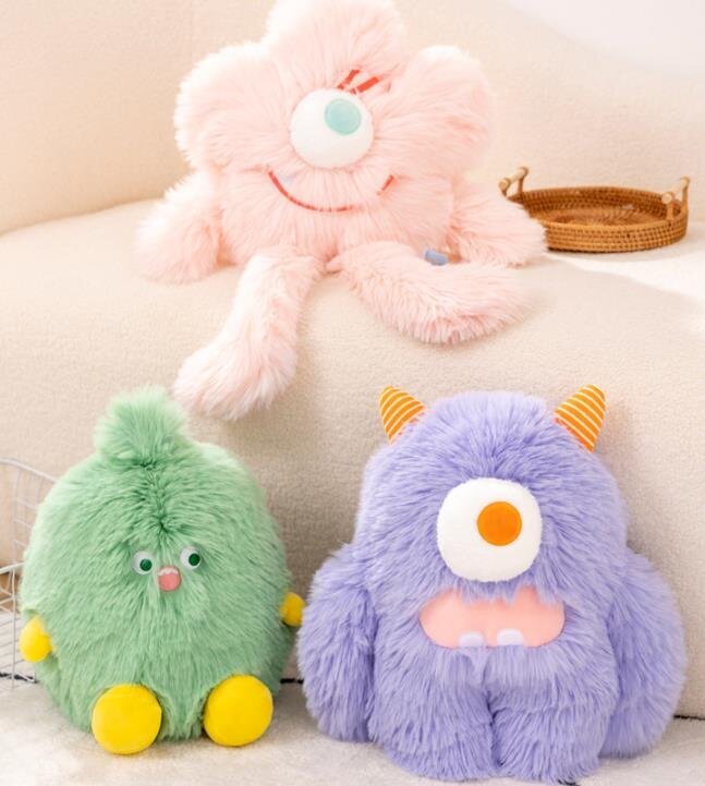 Furry Little Monster Doll Pehmolelu lahja - yksisilmäinen violetti hirviö 40cm hinta ja tiedot | Pehmolelut | hobbyhall.fi