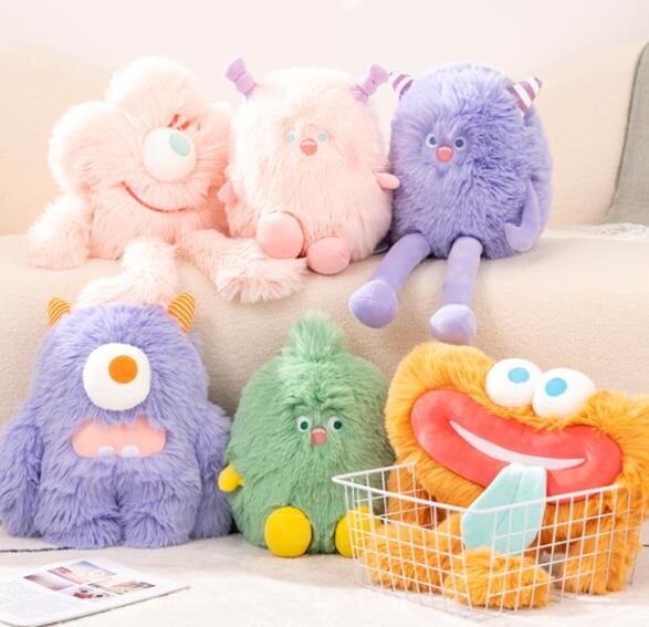 Furry Little Monster Doll Pehmolelu lahja - yksisilmäinen violetti hirviö 40cm hinta ja tiedot | Pehmolelut | hobbyhall.fi