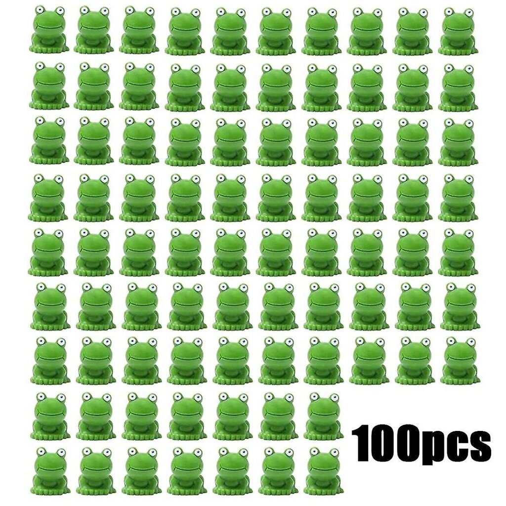 Mini Frogs 100 Pack, Mini Frog Garden Decor, Vihreät sammakkohahmot, Mini Frogs Hartsihahmot, Mini hinta ja tiedot | Sisustustuotteet | hobbyhall.fi