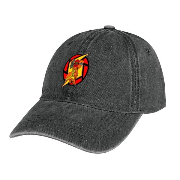 Metroid Samus Cowboy Hat Miesten Trucker Cap Hat Rantahattu Naisten Miesten