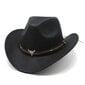 Western Cowboy Top Hat Huopahattu Musta hinta ja tiedot | Miesten hatut, huivit ja käsineet | hobbyhall.fi