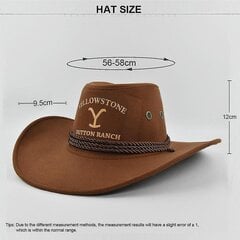 Eurooppalainen ja amerikkalainen Yellowstonen kaarevat räystäät Cowboy-hattu Retro Jazz-hattu Yellowstone Cowboy-hattu ritarihattu hinta ja tiedot | Miesten hatut, huivit ja käsineet | hobbyhall.fi