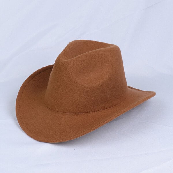 Fedora Solid Color Länsi-Cowboy-hattu rullareunainen tahmea hattu syys- ja talvihattu naiselle miesten ulkoilu jazz-hattu brittiläiseen tyyliin