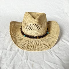 Vintage olkihattu Länsi-Cowboy-hattu Kevät Kesä Panama Aurinkohatut Retro Elegantti Cowgirl Jazz Cap Sombrero Hombre hinta ja tiedot | Miesten hatut, huivit ja käsineet | hobbyhall.fi