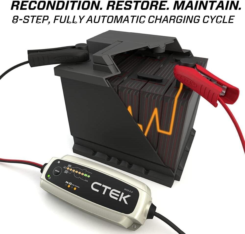 CTEK MXS 5.0 -akkulaturi automaattisella lämpötilakompensoinnilla, 12 V, 5,0 ampeerin EU-pistoke hinta ja tiedot | Auton akkulaturit | hobbyhall.fi