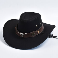 Keinotekoiset mokkanahkaa Länsi-Cowboy-hatut miehille Gentleman Cowgirl Jazz-hattu Kaareva reuna -juhlahattu hinta ja tiedot | Miesten hatut, huivit ja käsineet | hobbyhall.fi