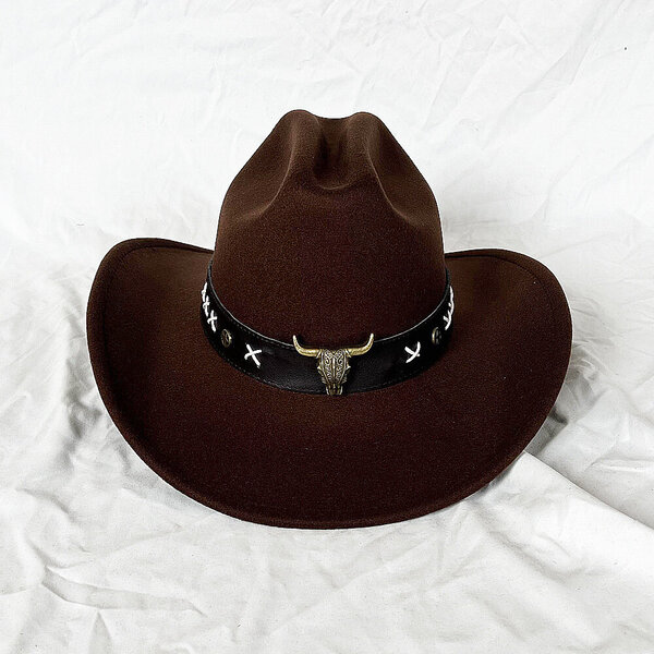 2023 Cowboy-hattu Unisex Solid Jazz-hattu karjalla Investointikoristelu Länsi-cowboy-hattu sombrero hombre