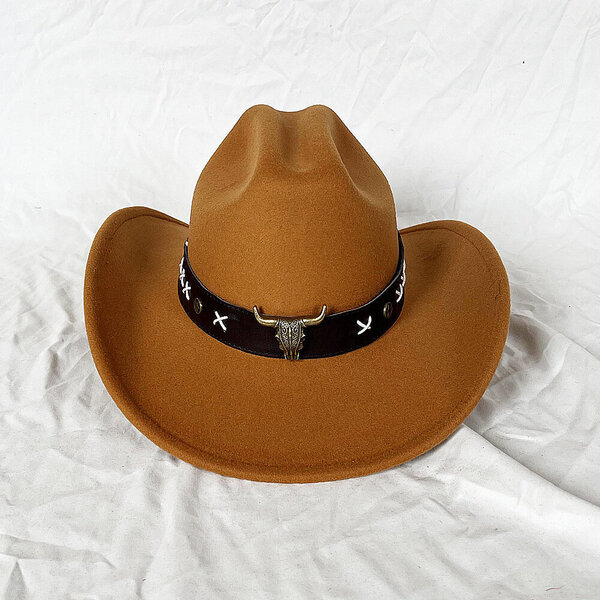 2023 Cowboy-hattu Unisex Solid Jazz-hattu karjalla Investointikoristelu Länsi-cowboy-hattu sombrero hombre