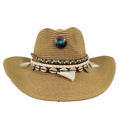 kaksivärinen Cowboy hattu Western hengittävä käsin kudottu kova kesä neutraali western cowboy aurinkohattu sombrero hombre hinta ja tiedot | Miesten hatut, huivit ja käsineet | hobbyhall.fi