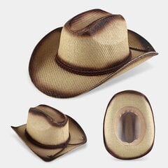 Hollow Out Straw Western Cowboy Hattu Miehille Naisille Kesä Curling Brim Beach Aurinkohatut Panama Cowgirl Hatut ulkokalastushattu hinta ja tiedot | Miesten hatut, huivit ja käsineet | hobbyhall.fi