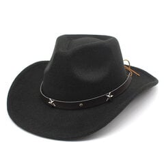 Miehet Klassinen Western Cowboy Hattu Naiset Brittiläinen Cowgirl Huopa Jazz Hattu Kirkko Panama Sombrero Vaquero hinta ja tiedot | Miesten hatut, huivit ja käsineet | hobbyhall.fi