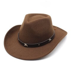 Miehet Klassinen Western Cowboy Hattu Naiset Brittiläinen Cowgirl Huopa Jazz Hattu Kirkko Panama Sombrero Vaquero hinta ja tiedot | Miesten hatut, huivit ja käsineet | hobbyhall.fi