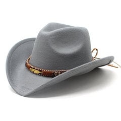 Muoti Western Cowboy Hattu miehille Naisille Huopa Fedora Caps Church Panama Cowgirl Jazz Cap Sombrero Vaquero Hombre hinta ja tiedot | Miesten hatut, huivit ja käsineet | hobbyhall.fi