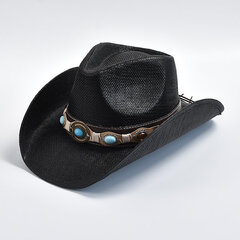 Paperi Western Cowboy Hattu miehille Naisille Kesä Ranta Aurinkohatut Cowgirl Jazz Hattu Sombrero Hombre hinta ja tiedot | Miesten hatut, huivit ja käsineet | hobbyhall.fi