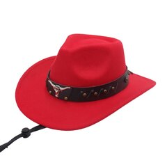 Villi länsi Cowboy Villa Miesten Hattu Härän muotoinen Sisustus Country Hattu Etninen tyyli vyö ritari Huopahatut Cowgirl Jazz Naiset Fedorat hinta ja tiedot | Miesten hatut, huivit ja käsineet | hobbyhall.fi