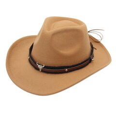 Villi länsi Cowboy Villa Miesten Hattu Härän muotoinen Sisustus Country Hattu Etninen tyyli vyö ritari Huopahatut Cowgirl Jazz Naiset Fedorat hinta ja tiedot | Miesten hatut, huivit ja käsineet | hobbyhall.fi