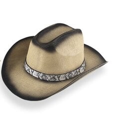 Muoti Cowboy Hattu Vintage Olkihattu 2023 Miesten ja Naisten Jazz Suuri paksumpi Cowboy Hattu Olkihattu aurinkohattu kesähattu hinta ja tiedot | Miesten hatut, huivit ja käsineet | hobbyhall.fi