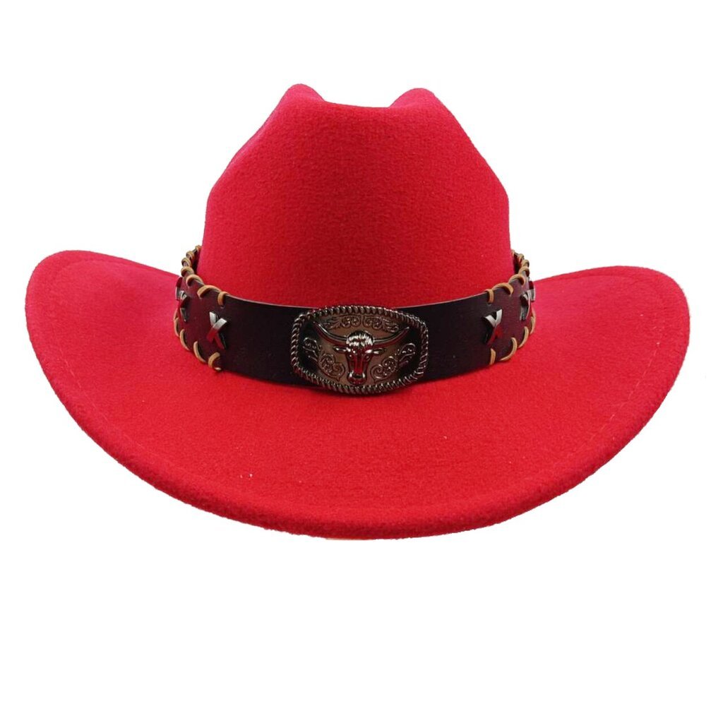 Naisten Cowboy-hattu Muoti Ainutlaatuinen Musta Miesten Jazz-hattu Cowhead-koriste Länsi-Länsi-Cowboy-hattu hinta ja tiedot | Miesten hatut, huivit ja käsineet | hobbyhall.fi