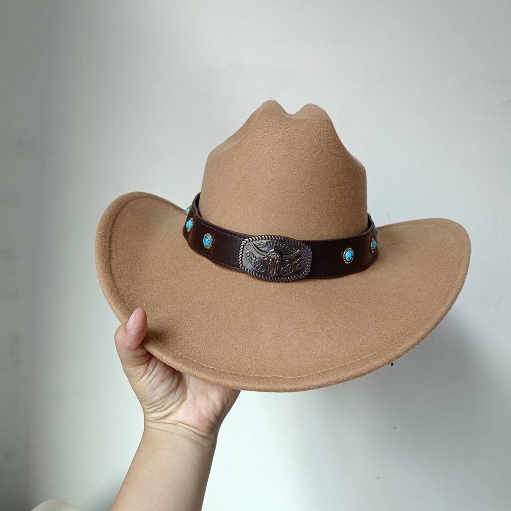 Cowhead Cowboy Hat Miesten Gentleman Naisten Jazz Cowboy Hattu Nahalla Leveälierinen Cloche Church Sombrero Hombre Hat hinta ja tiedot | Miesten hatut, huivit ja käsineet | hobbyhall.fi