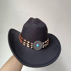 Cowhead Cowboy Hat Miesten Gentleman Naisten Jazz Cowboy Hattu Nahalla Leveälierinen Cloche Church Sombrero Hombre Hat hinta ja tiedot | Miesten hatut, huivit ja käsineet | hobbyhall.fi