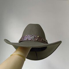 Cowhead Cowboy Hat Miesten Gentleman Naisten Jazz Cowboy Hattu Nahalla Leveälierinen Cloche Church Sombrero Hombre Hat hinta ja tiedot | Miesten hatut, huivit ja käsineet | hobbyhall.fi