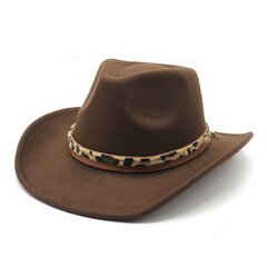 Four Seasons Cowboy-hatut naisille ja miehille, villaiset 57 58 cm leopardikuosteiset olkaimet kaareva reuna yksiväriset länsilakit NZ0091 hinta ja tiedot | Miesten hatut, huivit ja käsineet | hobbyhall.fi