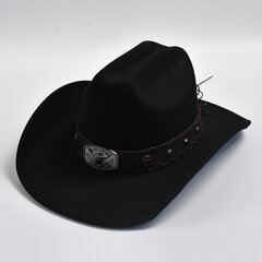 Keinovilla Western Cowboy Hatut miehille Naiset Vintage leveälieriset Fedoras-hatut Gentleman Lady Cowgirl Jazz-hatut hinta ja tiedot | Miesten hatut, huivit ja käsineet | hobbyhall.fi