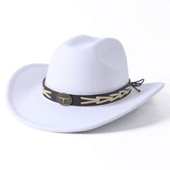 Style Cowboy Hat Muoti ja ainutlaatuinen Unisex Solid Jazz Hattu lehmän muotoisella koristeella Western Cowboy Hat Sorero hombre hinta ja tiedot | Miesten hatut, huivit ja käsineet | hobbyhall.fi