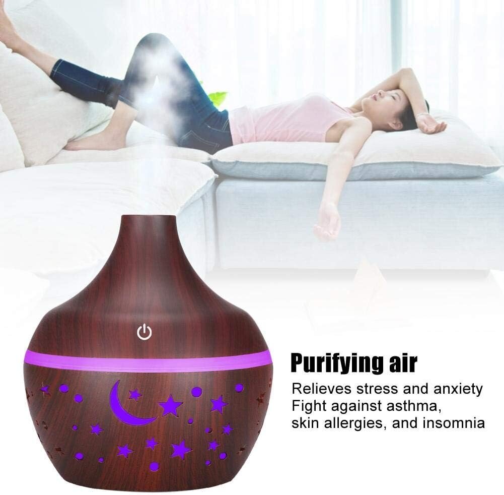 Eteeristen öljyjen diffuusori 130 ml, USB-kostutin Puunjyväinen aromaterapiahajotin, Cool Mist -kostutin 7 värillä LED-valolla kotitoimistoon hinta ja tiedot | Ilmankostuttimet | hobbyhall.fi