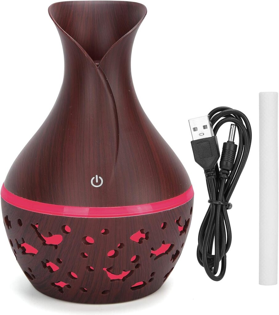 Eteeristen öljyjen diffuusori 130 ml, USB-kostutin Puunjyväinen aromaterapiahajotin, Cool Mist -kostutin 7 värillä LED-valolla kotitoimistoon hinta ja tiedot | Ilmankostuttimet | hobbyhall.fi