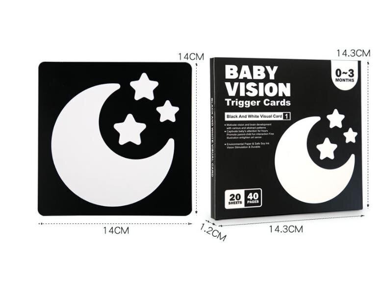 Vauvan visuaaliset stimulaatiokortit Montessori High Contrast Flash Card -lahja vauvalle lapsille Kognitiivinen lelu hinta ja tiedot | Lautapelit ja älypelit | hobbyhall.fi