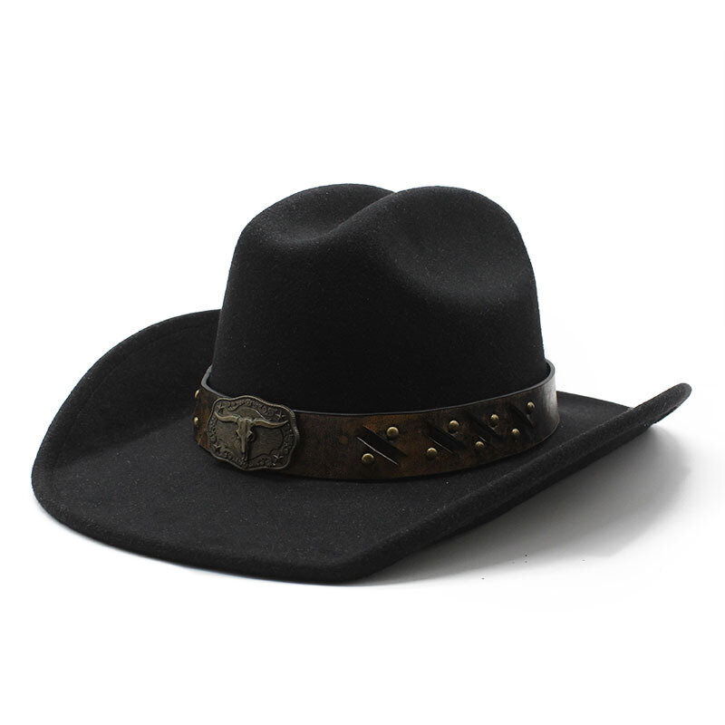 Four Seasons Miesten Cowboy-hattu häränpäällä koristellulla ja ahdistuneella bändillä vintage-tyylinen kaareva reuna ratsastus NZ0095 hinta ja tiedot | Miesten hatut, huivit ja käsineet | hobbyhall.fi