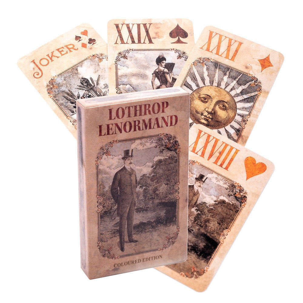 Lothrop Lenormand, kortin koko 10,2x6cm, ei opaskirjaa, lenormand-kortti, oraakkelin ennustamisen tarotharjoitus hinta ja tiedot | Lautapelit ja älypelit | hobbyhall.fi