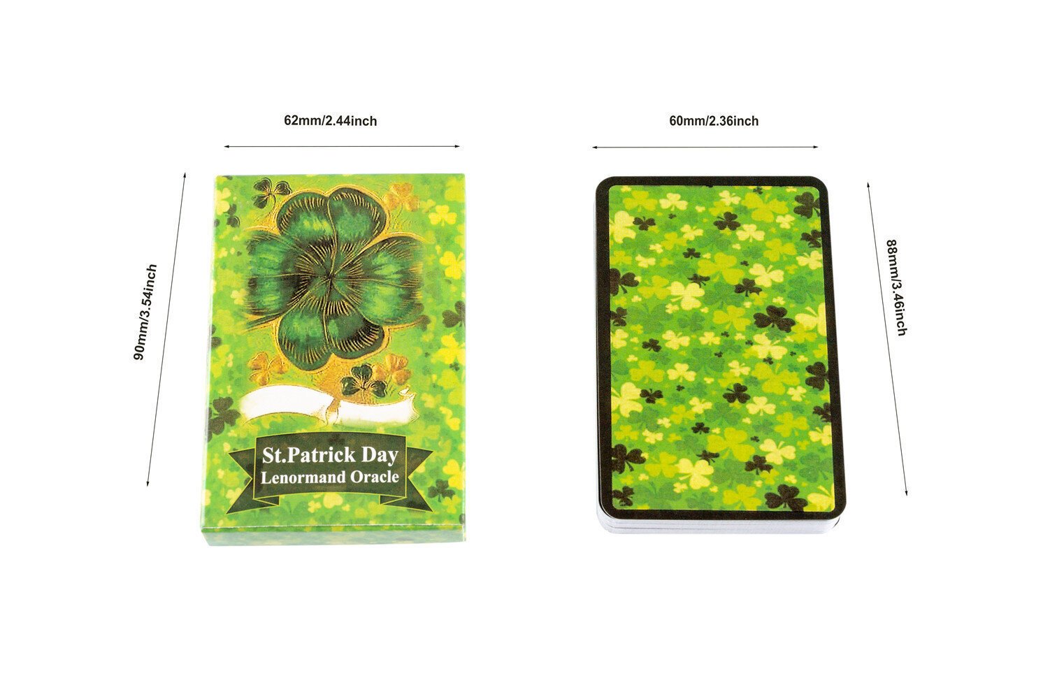 St. Patrick's Day Lenormand, kortin koko 8,8x6cm, ohjaamaton, lenormand-kortti, oraakkelin ennustamisen tarotharjoitus hinta ja tiedot | Lautapelit ja älypelit | hobbyhall.fi