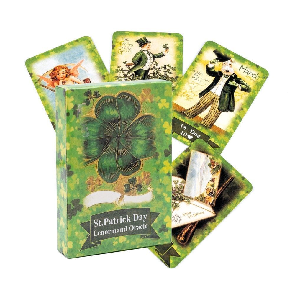 St. Patrick's Day Lenormand, kortin koko 8,8x6cm, ohjaamaton, lenormand-kortti, oraakkelin ennustamisen tarotharjoitus hinta ja tiedot | Lautapelit ja älypelit | hobbyhall.fi