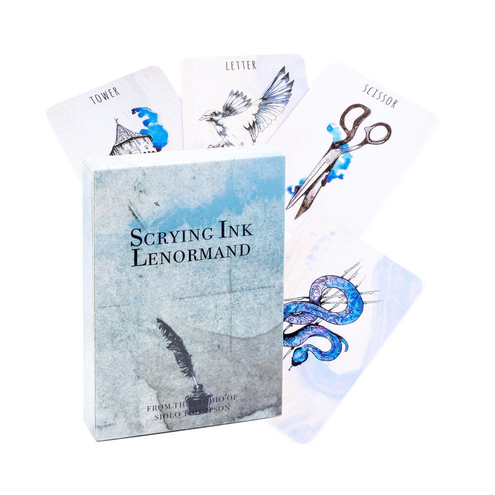 Ink Lenormand -pakkakortit, kortin koko 8,8 x 6 cm, ohjaamaton, Lenormand-kortti, Oracle-ennustuksen tarotharjoitus hinta ja tiedot | Lautapelit ja älypelit | hobbyhall.fi