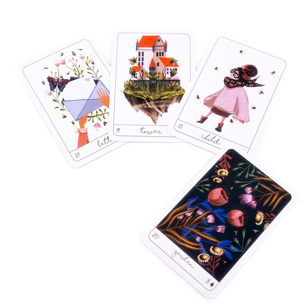 Terra Lenormand, kortin koko 8,8x6cm, ei opaskirjaa, lenormand-kortti, oraakkelin ennustamisen tarotharjoitus hinta ja tiedot | Lautapelit ja älypelit | hobbyhall.fi