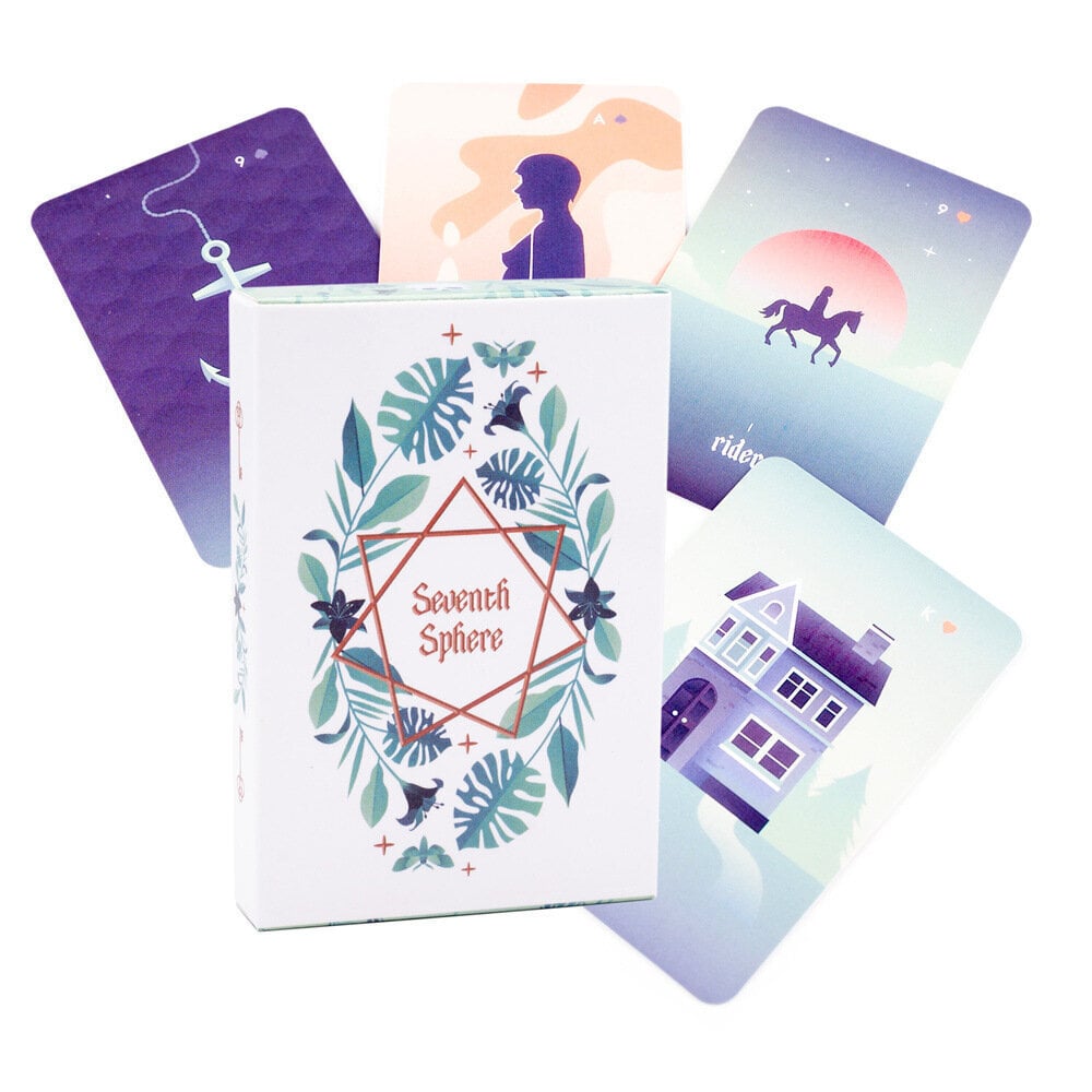 Seitsemännen pallon Lenormand-kortti, kortin koko 8,8 x 6 cm, ei opaskirjaa, harjoittele Oracle-ennustuspakkaa hinta ja tiedot | Lautapelit ja älypelit | hobbyhall.fi