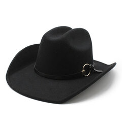 Four Seasons Cowboy-hatut naisille ja miehille villa 57 58 cm metallisormus koristelu Länsilakit ulkoilu muoti Jazz-tyyli NZ0097 hinta ja tiedot | Miesten hatut, huivit ja käsineet | hobbyhall.fi