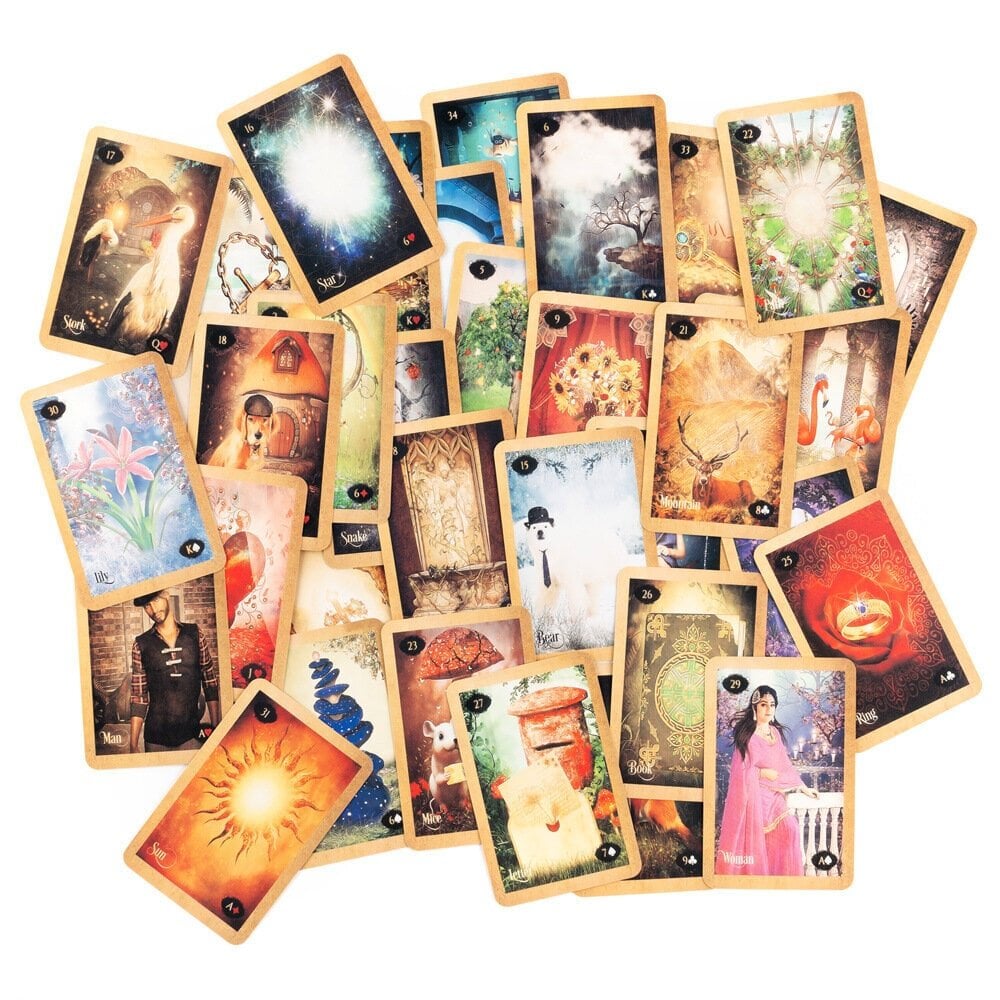 Lenormand of Enchitment, kortin koko 8,8x6cm, ei opaskirjaa, lenormand-kortti, oraakkelin ennustamisen tarotharjoitus hinta ja tiedot | Lautapelit ja älypelit | hobbyhall.fi