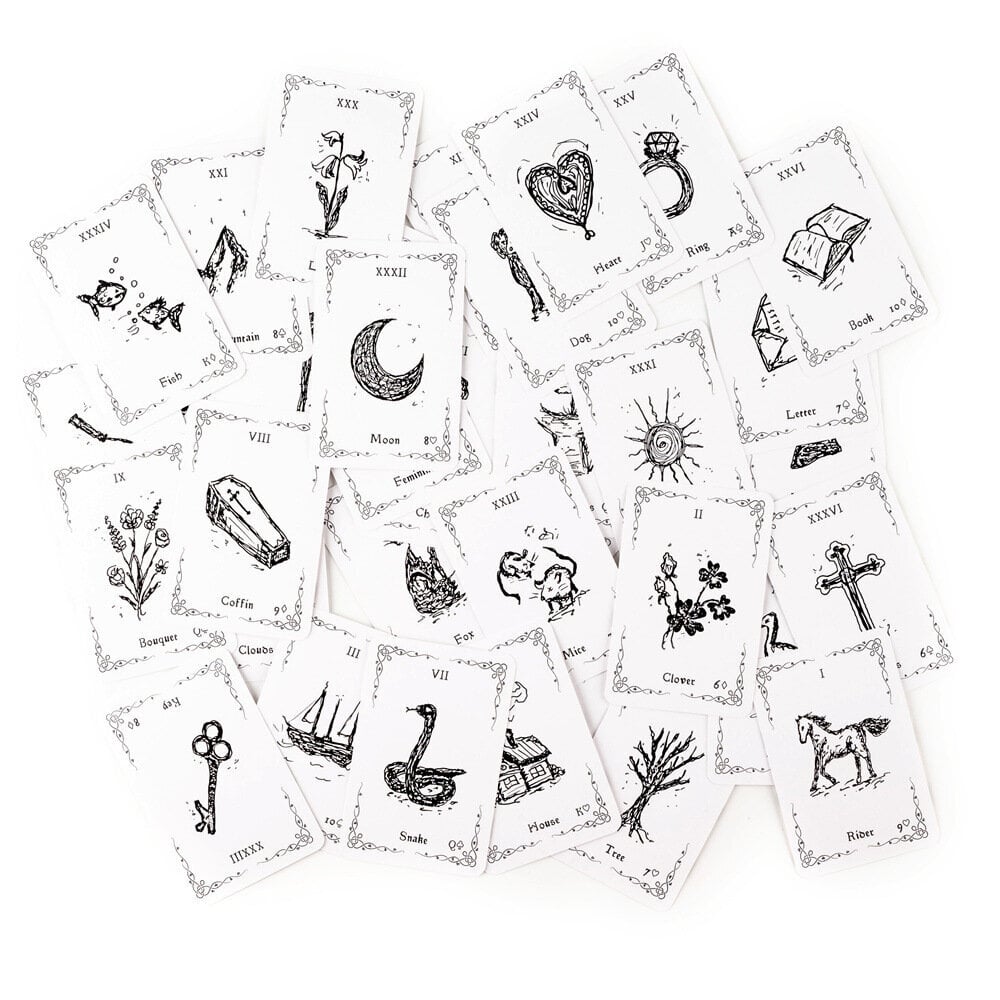 Luna lenormand -kortin koko, 8,8x6cm, yksinkertainen opas, lenormand-kortti, käytännöllinen oraakkelin ennustamisen tarot hinta ja tiedot | Lautapelit ja älypelit | hobbyhall.fi