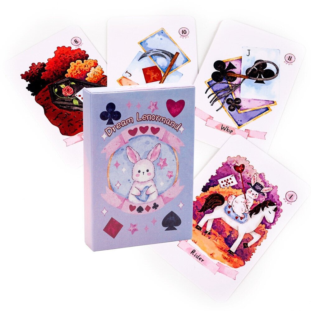 Frog Dream Lenormand, kortin koko 8,8x6cm, ei opaskirjaa, lenormand-kortti, oraakkelin ennustamisen tarotharjoitus hinta ja tiedot | Lautapelit ja älypelit | hobbyhall.fi