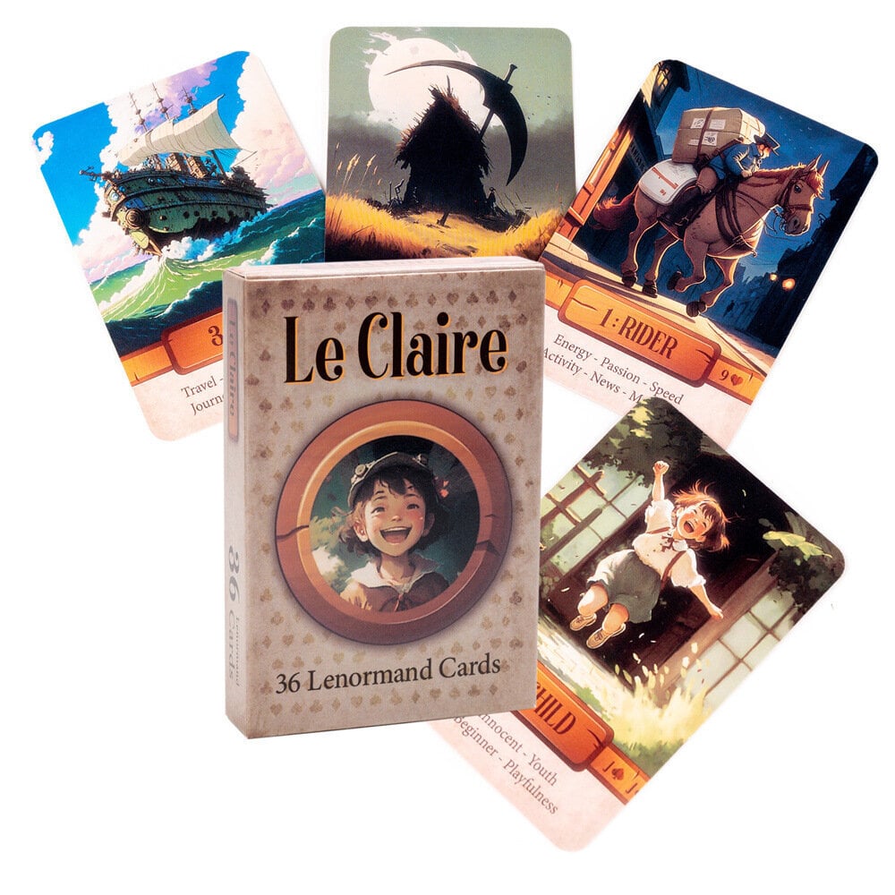 Le Claire Lenormand, kortin koko 8,8x6cm, ohjaamaton, lenormand-kortti, oraakkelin ennustamisen tarotharjoitus hinta ja tiedot | Lautapelit ja älypelit | hobbyhall.fi